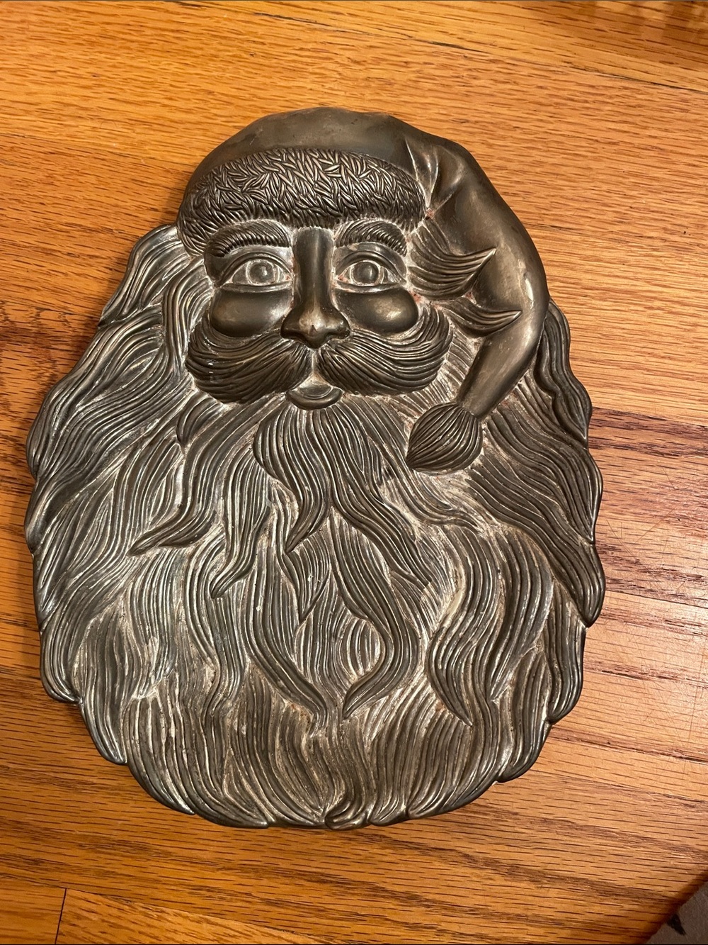 Vintage Santa Beard Silver Plated Candy Dish